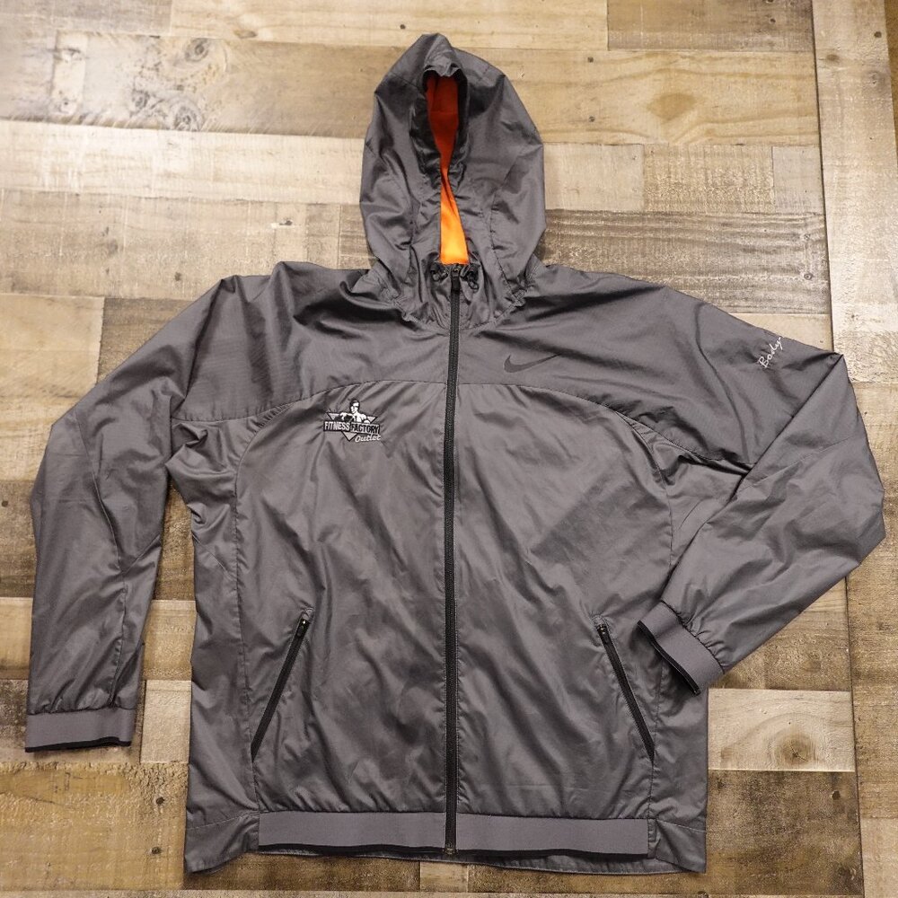 Nike Dri-FIT Full-Zip Hooded Jacket Men’s XL Gray Running Training‎